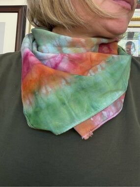 Hand Dyed Cotton Bandana Scarf- Kitt size 20x20